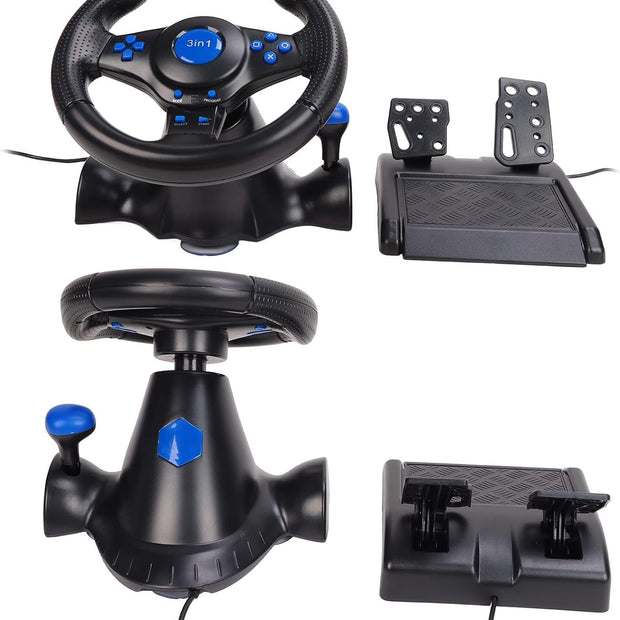 Volante y pedalera para ps4 y pc GT-V7