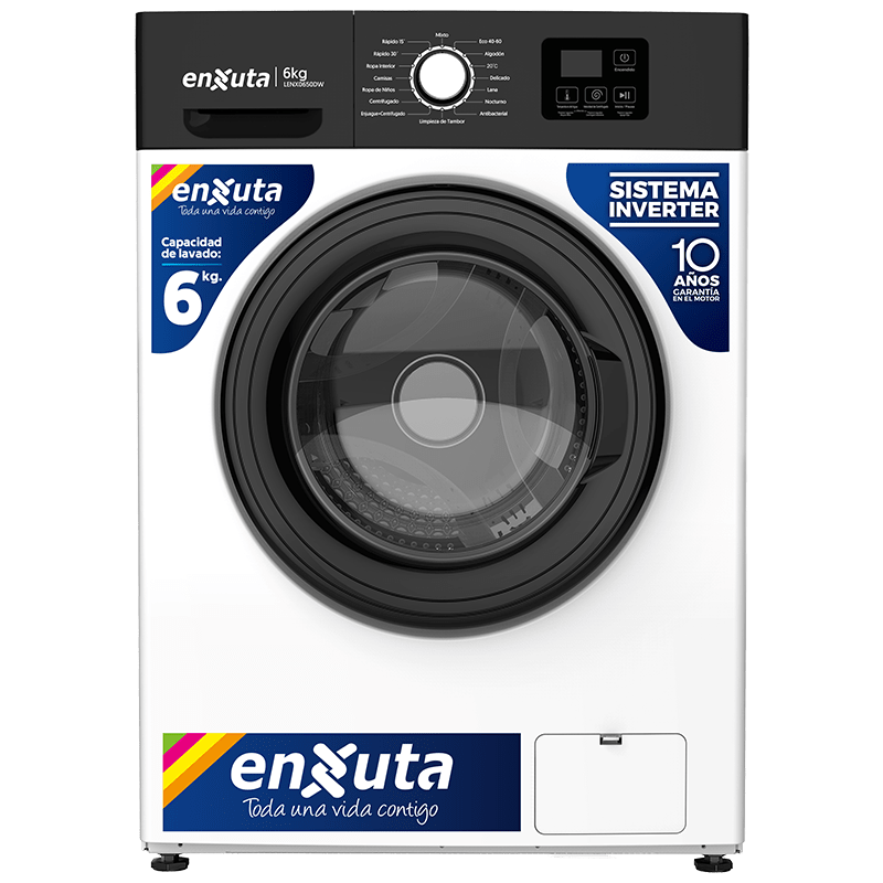 Lavarropas Carga Frontal Inverter LENX0650DW Enxuta
