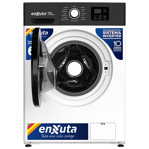 Lavarropas LENX0650DW Enxuta con puerta abierta