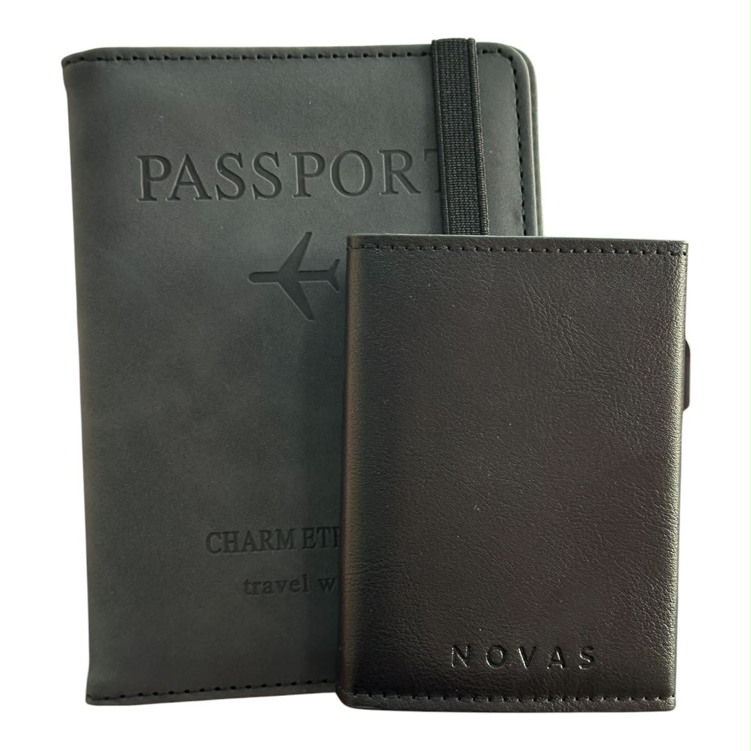 Combo Día Del Padre - Billetera Tarjetero+ Funda Pasaporte Rfid