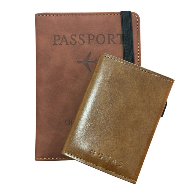 Combo Día Del Padre - Billetera Tarjetero+ Funda Pasaporte Rfid